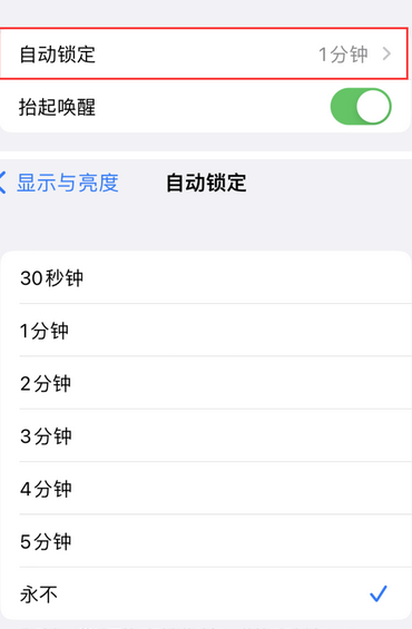 丰满苹果换屏维修分享无法调整iPhone自动锁屏的时间怎么办