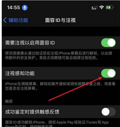 丰满苹果14维修网点分享iPhone14注视感知功能有什么用 